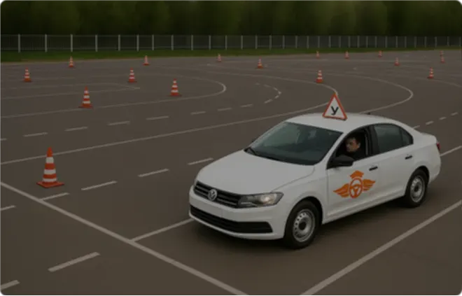 Учебный автомобиль СОУК на площадке